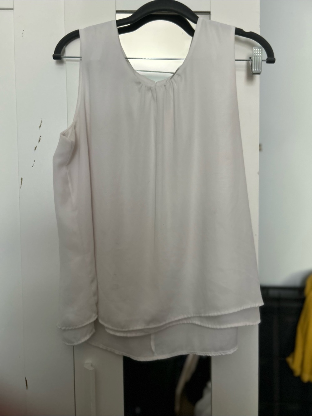 mandee Layered V-Neck Sleeveless Top - Cream